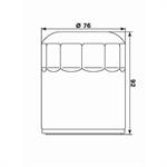 FILTRO OLIO HF171 HARLEY CROMATO H.92mm r.o.HD63805-80A