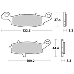 PASTIGLIE SBS 704 DX KAWASAKI ER6F/N-SUZUKI GSF650 ANT.SINT.