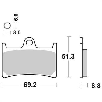 PASTIGLIE SBS 634* YAMAHA FZ6-R6-MT07-MT09-TDM ANT.RACING