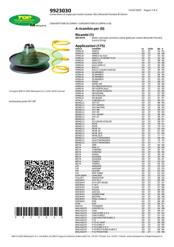 CONVERTITORE DI COPPIA COMPLETO YAMHA-MINARELLI 50 2T