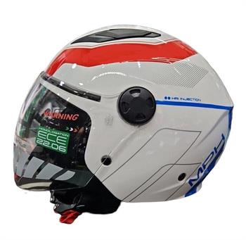 CASCO MPH MOD.STAR GRAFICA BIANCO ROSSO BLU ECE22.06