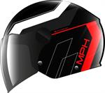 CASCO MPH MOD.STAR NERO-ROSSO-BIANCO ECE22.06