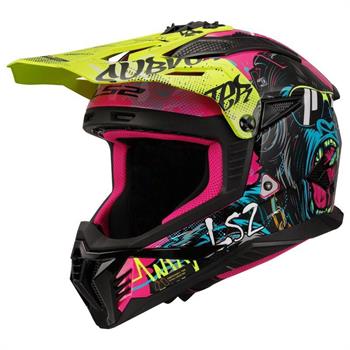 CASCO LS2 MX708 FAST2 GORILLA PURPLE H-V YELLOW ECE22.06