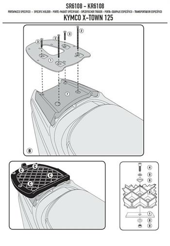 SUPPORTO BAULETTO KYMCO X TOWN 125/300